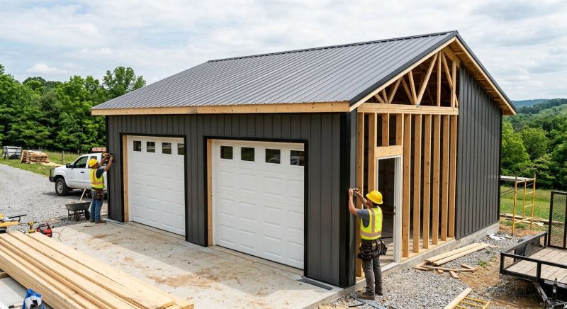Two Story Garage Construction in North Charleston, SC